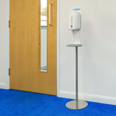 Hygiene zuil voor balie en op zuil met automatische dispenser - Afbeelding 2