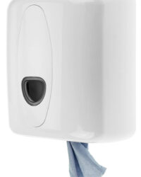 Poetsroldispenser midi kunststof wit