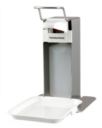 MediQo-line Zeep- & Desinfectiedispenser tafelmodel 500ml RVS + opvangschaal, MQLTD05E - artikel 8070